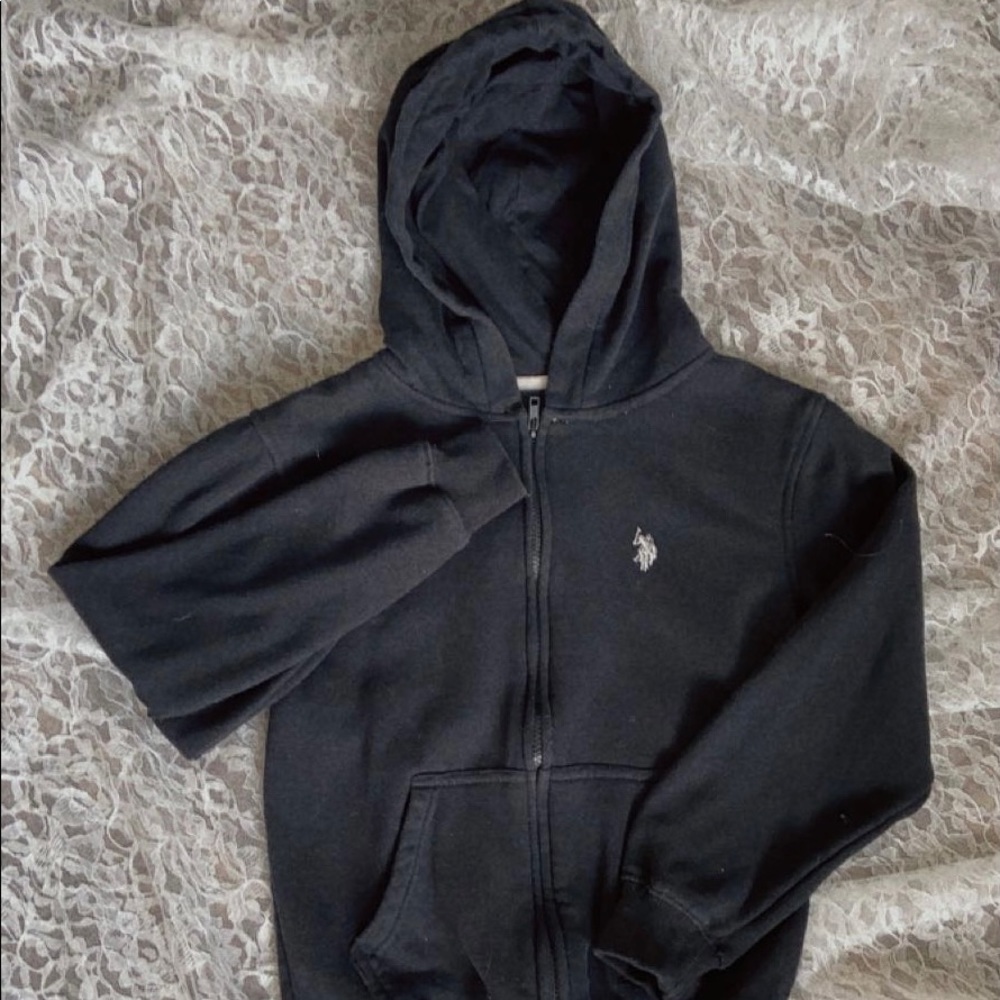 BLACK ZIP UP POLO JACKET